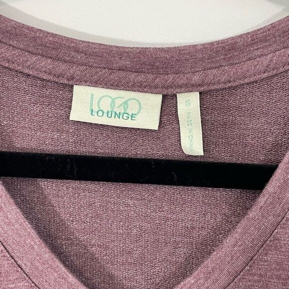 LOGO‎ by Lori Goldstein Lounge V-Neck Layered Chiffon-Hem Tunic Top Mauve Small - Picture 3 of 5